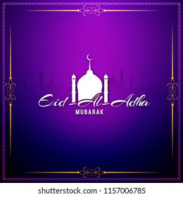 Abstract Eid-Al-Adha violet background design vector