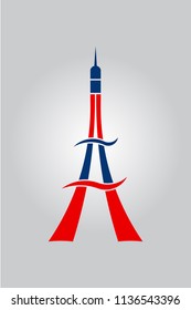 Abstract Eiffel Paris tower. Vector Illustration