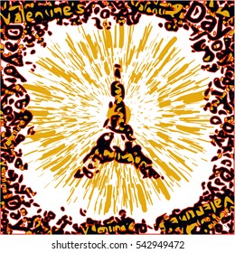 abstract eiffel tower silhouette illustration vector