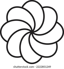 Abstract eight petal flower logo illustration in trendy and minimal style isolated on background