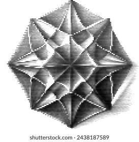 Abstract eight-pointed star pattern with geometric design