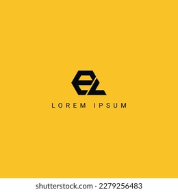 Abstract EL LE letter simple minimal style business logo design vector element.