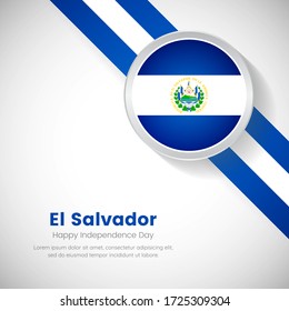 Abstract El Salvador national flag on circle. Independence day of El Salvador country with classic background