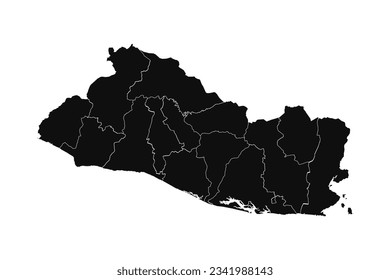 Abstract El Salvador Silhouette Detailed Map, can be used for business designs, presentation designs or any suitable designs.