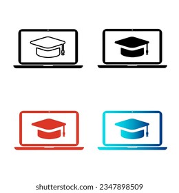 Abstract E-learning Silhouette Illustration, can be used for business designs, presentation designs or any suitable designs.