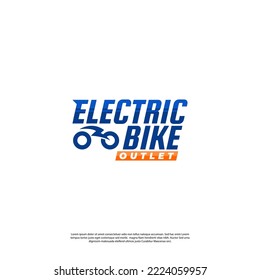 Abstract electric bicycle logo design in modern style