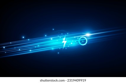 Abstract Electric car charging at charge station Light vector design