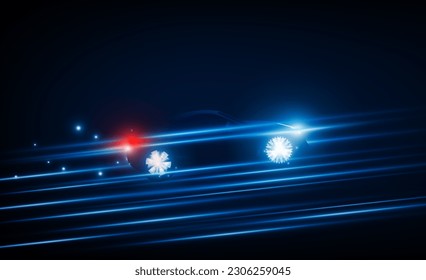 Abstract Electric car Light vector design