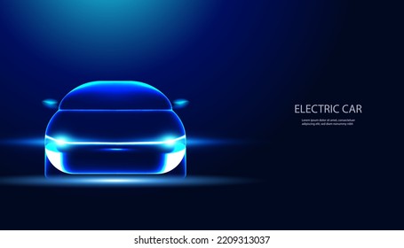 Abstract electric cars In the illustration, electric cars are powered by electric energy. Future energy