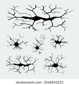 Abstract Electric Crack Patterns With Organic Shapes