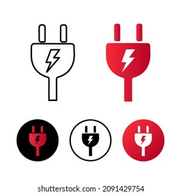 Resumen Ilustración de iconos de enchufe eléctrico