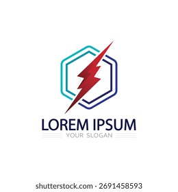 Abstract Electric Power Thunder Flash Logo with Modern and Futuristic Look