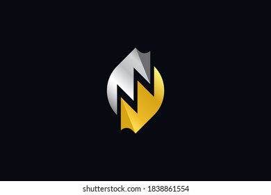 Resumen del diseño del logotipo de oro eléctrico