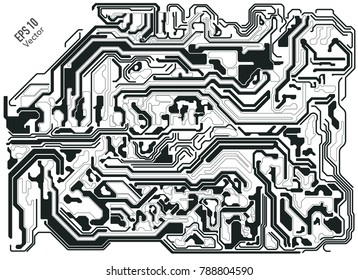 abstract electronic board background in black and white