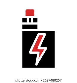 Abstract electronic cigarette device illustration with lightning symbol concept