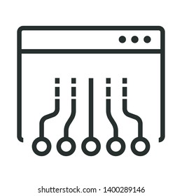 abstract electronic or microchips - minimal line web icon. simple vector illustration. concept for infographic, website or app.