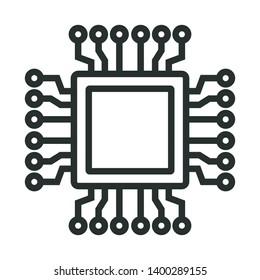abstract electronic or microchips - minimal line web icon. simple vector illustration. concept for infographic, website or app.