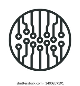 abstract electronic or microchips - minimal line web icon. simple vector illustration. concept for infographic, website or app.