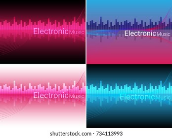 Abstract Electronic Music Background Illustration