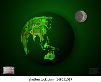 abstract electronic planet earth