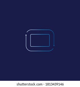 Abstract electronic tech circuit line technology o logo icon