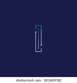 Abstrakte elektronische Technologie-Schaltkreise in Logo-Symbol