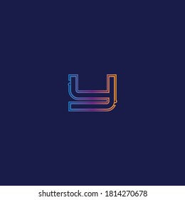 Abstract electronic tech circuit line technology y logo icon and tech company
