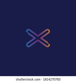 Resumen de la tecnología de línea de circuito electrónico de tecnología x icono de logotipo y compañía de tecnología