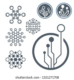 Abstract electronic technology icons and system logos for your design.