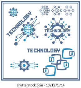 Abstract electronic technology icons and system logos for your design.