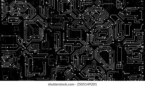 Abstract Electronics Circuit Board. Hi Tech Circuit Board Technology Pattern. Vector Abstract Computer Chip Illustration. 