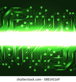 Abstract electronics green background with circuit board texture. EPS10 vector. Pattern for your business design.