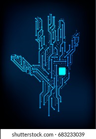 Abstract electronics hand technology communicate background, vector illustration 