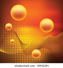 Abstract elegance background with balls. Vector illustration. Gradient mesh include.
