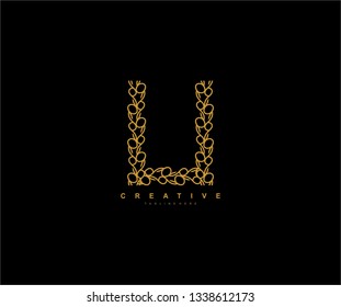 Abstract Elegance Chain Ornament Letter U Logo