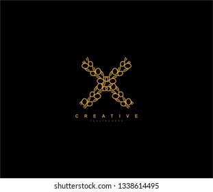 Abstract Elegance Chain Ornament Letter X Logo