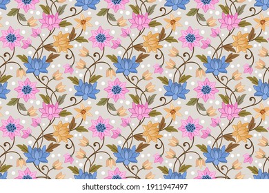 Abstract elegance floral background seamless pattern. This pattern can use for fabric textile wall paper.