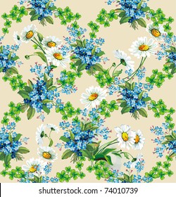 Resumen Elegancia floral sin costuras. Elegante y hermosa textura de ilustración vectorial con olvido-me-not