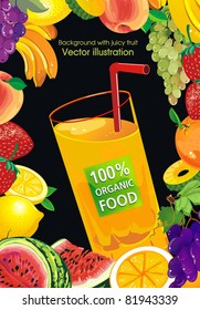 Resumen Elegancia fondo de comida, ilustración vectorial con jugoso fruto.