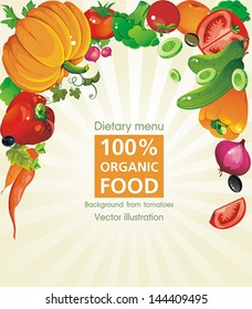 Abstract Elegance food background, Vegetable vector illustration, not crop version