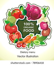 Abstract Elegance food background, Vegetable vector illustration