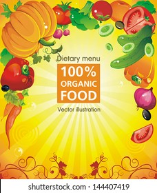 Abstract Elegance food design. Vegetable vector illustration, not crop version