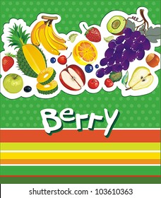 Abstract Elegance Fresh background, vector illustration with juicy fruit.