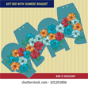 Abstract elegance gift box template. Floral background pattern.
