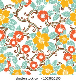 Abstract elegance pattern with floral background.
