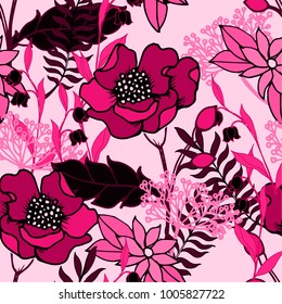 Abstract elegance pattern with floral background.
