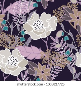 Abstract elegance pattern with floral background.
