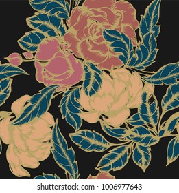 Abstract elegance pattern with floral background.
