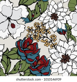 Abstract elegance pattern with floral background.
