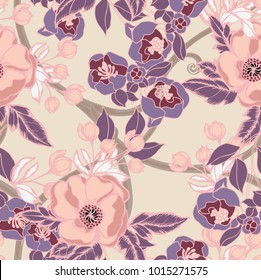 Abstract elegance pattern with floral background.
